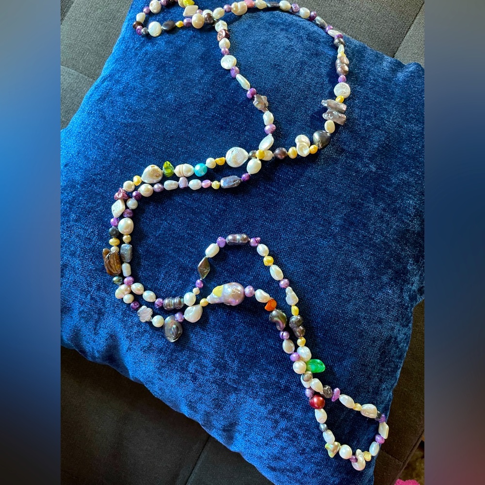 Multi-stone long necklace